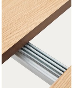 Natúr színű kerek bővíthető étkezőasztal tölgyfa dekoros asztallappal ø 90 cm Montuiri – Kave Home