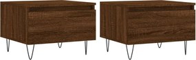 vidaXL 2 db barna tölgyszínű szerelt fa dohányzóasztal 50 x 46 x 35 cm