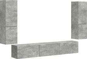 vidaXL TV szekrény garnitúra 4 pcs Beton Szürke Faanyag