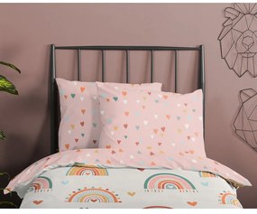 Rózsaszín-bézs egyszemélyes pamut gyerek ágyneműhuzat 140x200 cm Louie – Good Morning