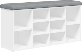 vidaXL fehér cipőpad 102 x 32 x 50 cm rétegelt fából