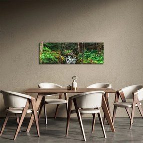 Patak képe az erdőben (órával) (90x30 cm)