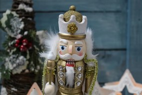 Fa Diótörő Király palásttal 25 cm