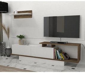 TV szekrény Asos - Fehér, Diós