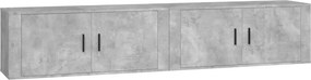 vidaXL 2 db betonszürke fali TV-szekrény 100 x 34,5 x 40 cm