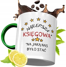 Zöld Bögre Könyvelőnek Ajándékba, fényképes nyomattal