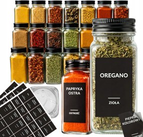 Befőttesüvegek Fűszertartók 24 Db Matricák Befőttesüvegek Négyzet 74 címkék