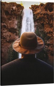 Vászonkép Emberek Vízesés Hegyek 50x80