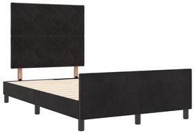 Fekete Vellú ágykeret 120x200 cm