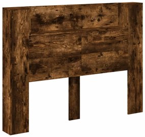 füstös tölgy színű áthidalószekrény LED-ekkel 140x16,5x103,5 cm