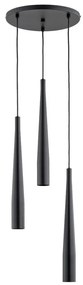 Csillár zsinóron KALINI 3xGU10/40W/230V á. 30 cm fekete