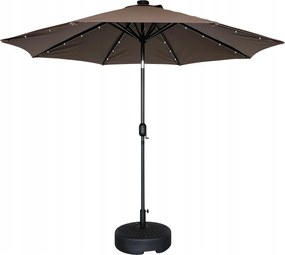 Houseland Luna kerti napernyő Led világítással 270 cm sötétbarna