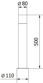 Lámpa Kerti lámpatest LARGO-P 50, E27, max.15W ,IP44, AC220-240V, 50-60Hz, pólus 50 cm,grafit