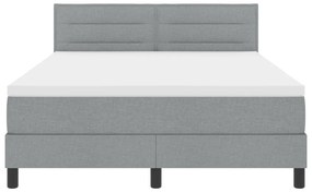Box Spring Ágy matraccal Világosszürke 140x190 cm Szövet