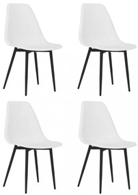 vidaXL 4 db fehér polipropilén étkezőszék