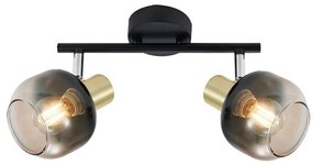 Prezent 27514 - spotlámpa PEGAS 2xE14/40W/230V fekete/füstös