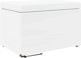 vidaXL Zsámoly Fehér 61 x 41 x 40 cm Műbőr és Műanyag Fa