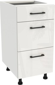 Konyhaszekrény fiók Slim 40 Capri fehér front fehér akril fényes