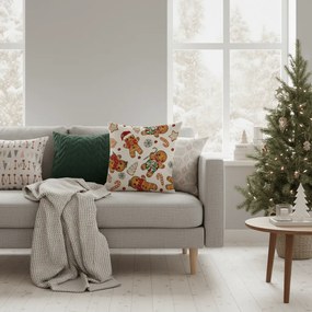 Karácsonyi Párnahuzat GINGER PARADE 45x45 cm, bézs