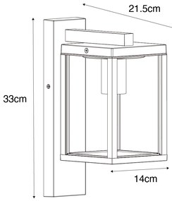 Vintage kültéri fali lámpa antik arany IP44 - Charlois