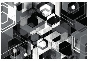 Öntapadó tapéta geometria fekete fehérben