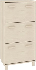 vidaXL HAMAR mézbarna tömör fenyőfa cipőszekrény 59,5 x 35 x 117 cm