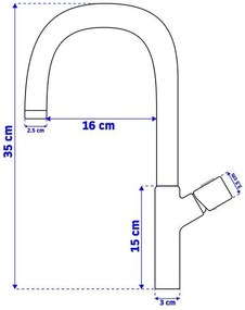 Rea SALTO - Magas mosdócsaptelep, fekete, REA-B6351