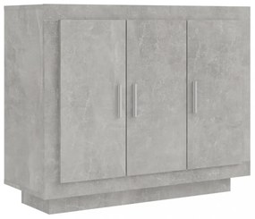 betonszürke szerelt fa tálalóasztal 92 x 35 x 75 cm