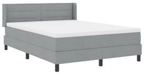 Boxspring ágy matraccal, világosszürke, 140 x 190 cm szövet