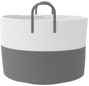 szürke-fehér pamut tárolókosár Ø51 x 33 cm