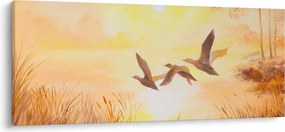 Kép - Daruk naplementekor (120x50 cm)