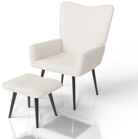 Juskys Odense fotel lábtartóval – krém