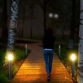 Kültéri lámpa érzékelővel 1xE27/60W/230V IP44 80cm matt króm