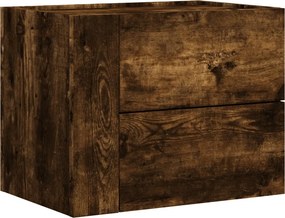 vidaXL füstös tölgy színű falra szerelhető éjjeliszekrény 45x30x35 cm