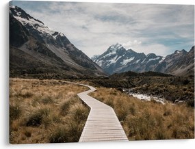 Kép - Sétány a hegységben Mt. Cook (70x50 cm)