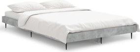 vidaXL betonszürke szerelt fa ágykeret 120 x 190 cm