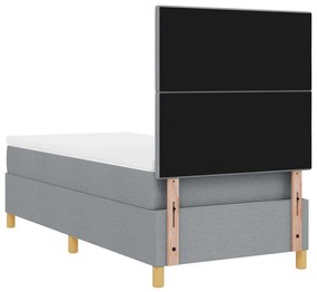 Boxspring Ágy Mattal és LED Fény Szürke 90x190 cm Szövet