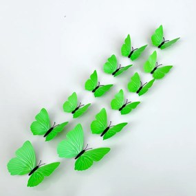 Falmatrica "Műanyag 3D lepkék - zöld" 12db 6-12 cm