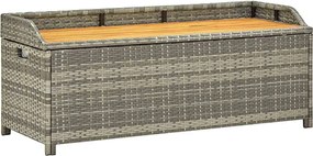 vidaXL szürke polyrattan kerti tárolópad 120 cm