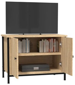 sonoma tölgyszínű szerelt fa TV-szekrény ajtókkal 60x35x45 cm