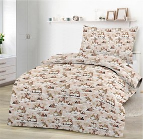 CHRISTMAS SCRATCH BROWN pamut lepedő DeLuxe