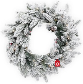 Karácsonyi koszorú Havas 50 LED 60 cm