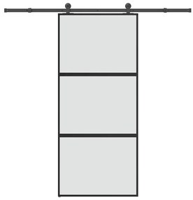 tolóajtó vasalattal 90x205 cm edzett üveg&amp;Alumínium