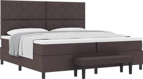 vidaXL Boxrugós ágy matracmal Sötét Barna 200 x 200 cm szövet