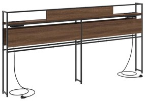 Tároló fejtámla polcokkal tárolóval barna tölgy 200 cm Faanyag