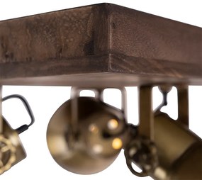 Mennyezeti lámpa bronz fa díszítéssel 3-lámpás - Mangoes