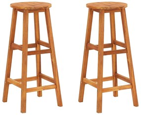 vidaXL 2 db tömör akácfa bárszék