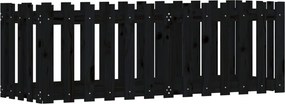 vidaXL fekete tömör fenyőfa kerti magaságyás kerítéssel 150x50x50 cm