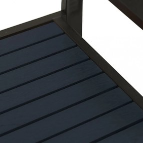 fekete acél és WPC kerti pad 124,5 cm