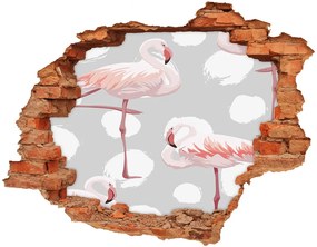 3d fali matrica lyuk a falban Flamingók nd-c-114969218